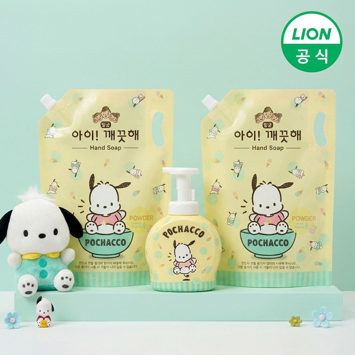 라이온 아이깨끗해 포차코 핸드워시 순 리필 1.8L X 2개 (+490ml 공용기 증정)