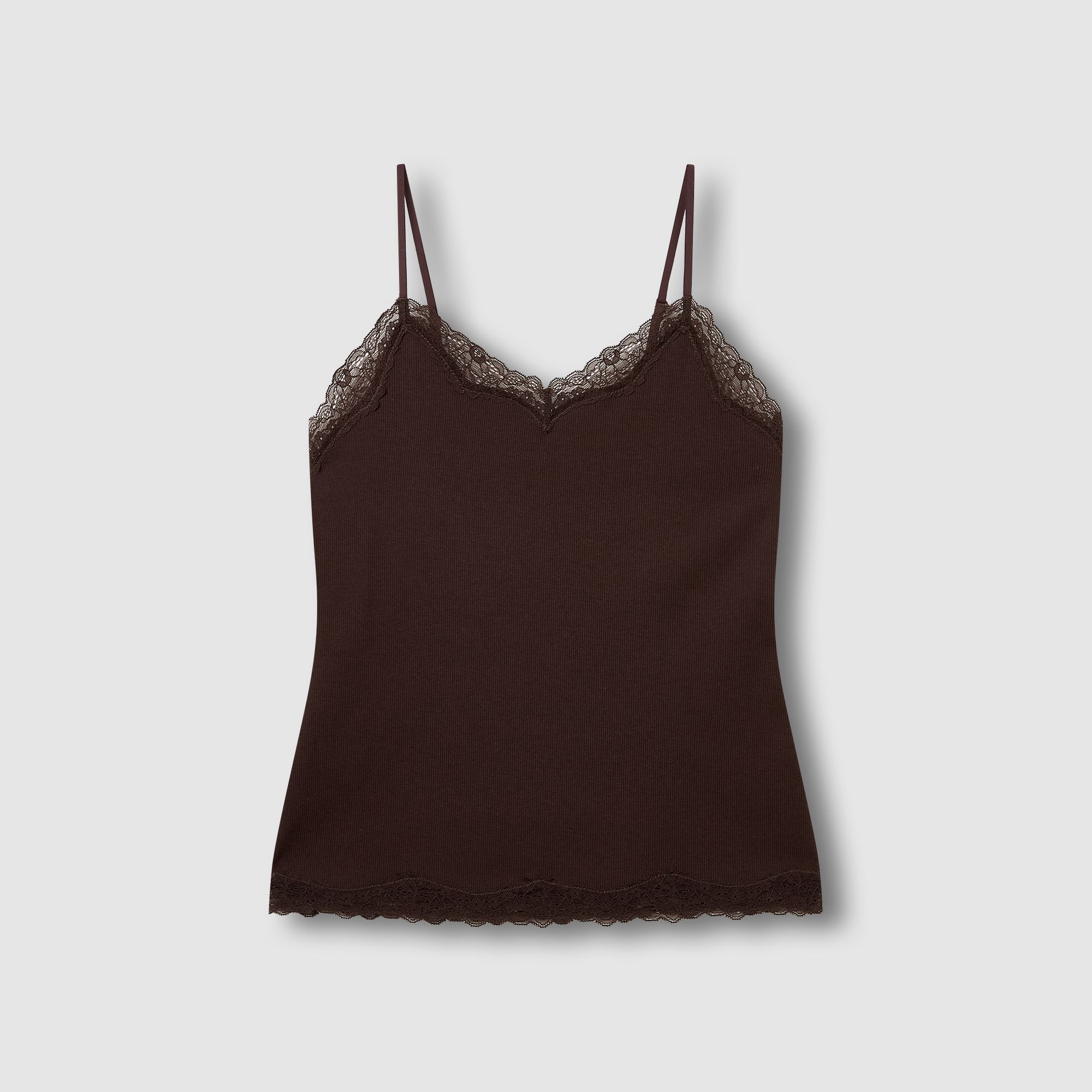 JAJU(자주) 여 코튼 립 레이스 캐미솔 (3 sizes)(3 colors)