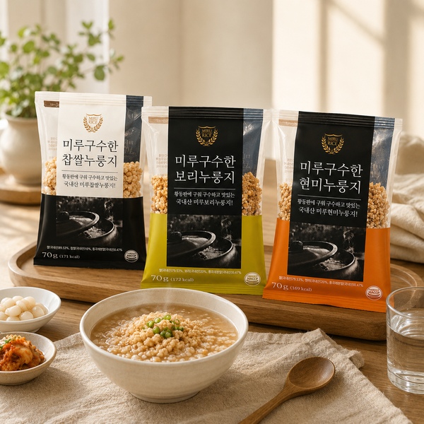 미루 구수한 누룽지 3종 세트(현미,보리,찹쌀) 70g x 15개