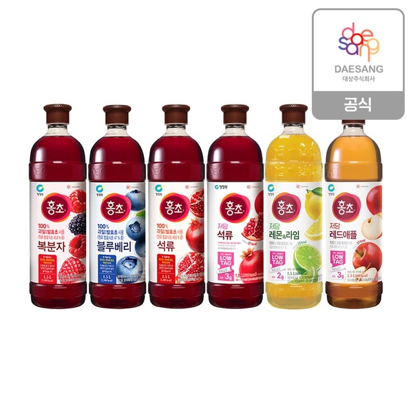 홍초1.5L 6종(복분자/블루베리/석류/레몬라임/레드애플) 2개 골라담기