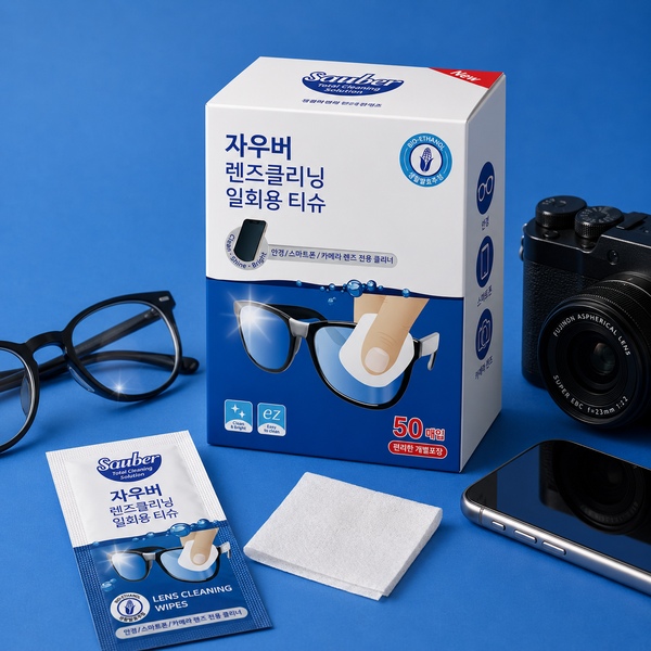 NEW 렌즈클리닝 일회용티슈 50매 1팩 안경닦이 모니터 핸드폰액정 카메라 다목적 클리너