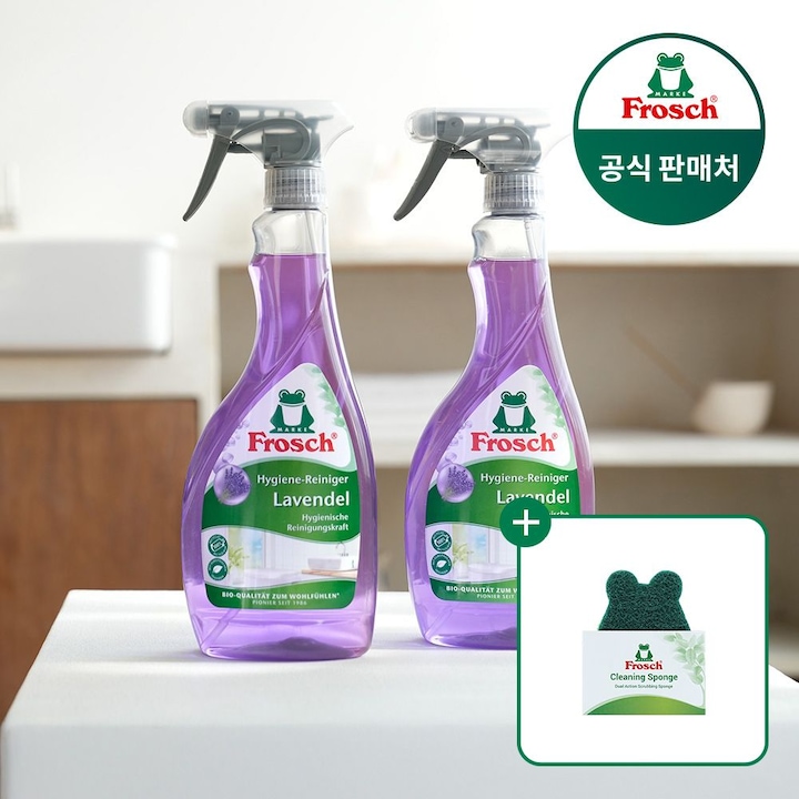 [오늘의집] 프로쉬 독일 다목적 라벤더 욕실클리너 500ml 2개 올인원 (개구리수세미 증정)