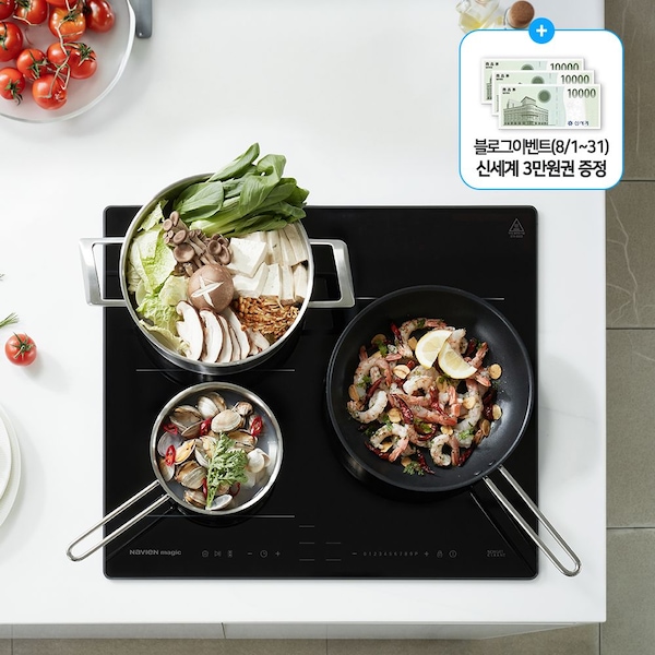 [오늘의집 단독] 올파워 3구 인덕션 ERI-6003AF 전 화구 3,300W 쇼트상판