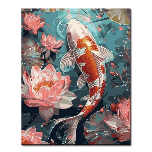 DIY 캔버스페인팅 3+1 DIY 명화그리기 동물 40x50cm A54_비단잉어