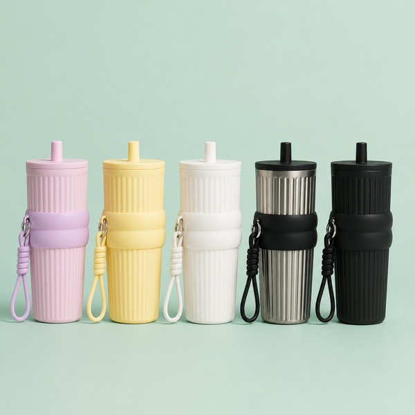 NEW! 캔디팝 팝업 빨대 대용량 보온 보냉 세라믹 텀블러 750ml 5colors