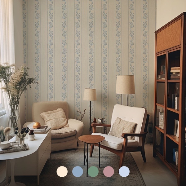 [오늘의집 단독] 셀프 스티커 떼기 쉬운 패브릭 벽지 Fragaria Pattern