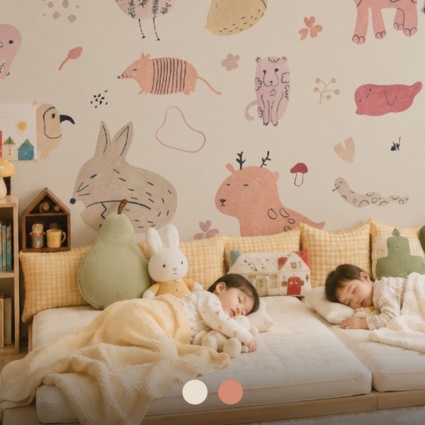 [오늘의집 단독] 셀프 스티커 떼기 쉬운 패브릭 벽지 Hayppa Sleepy Night
