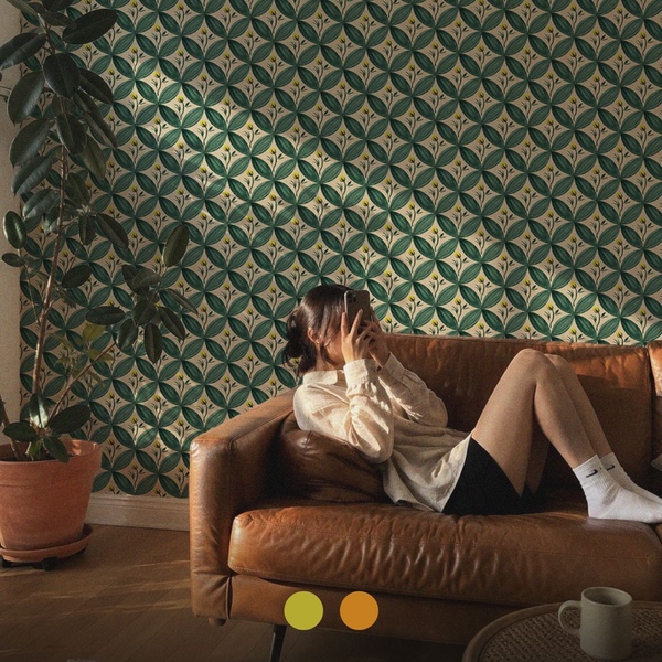 [오늘의집 단독] 셀프 스티커 떼기 쉬운 패브릭 벽지 Lovintage Rond