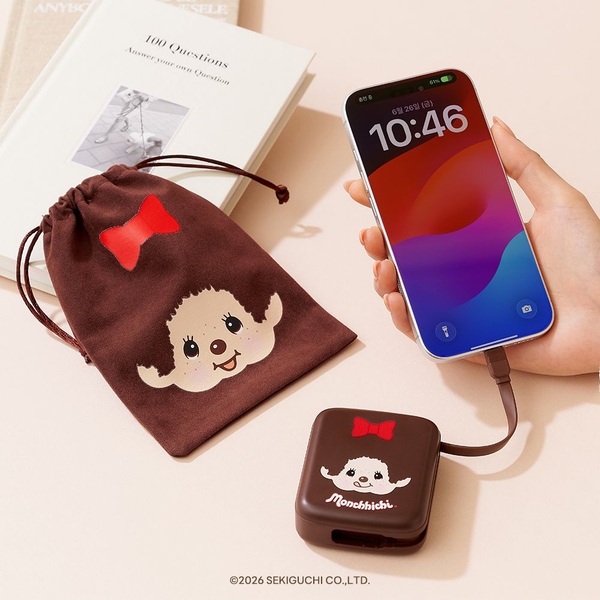 몬치치 대용량 미니 보조배터리 고속 충전 10000mAh 기내용 여행 몬치치 파우치증정