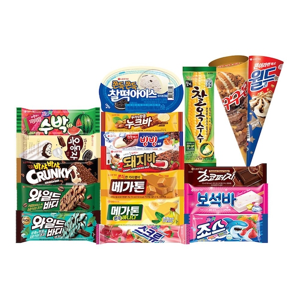 [50개] 아이스크림 바류 10종x5개(아맛나/돼지바/메가톤/와일드바디/빙빙바 등)