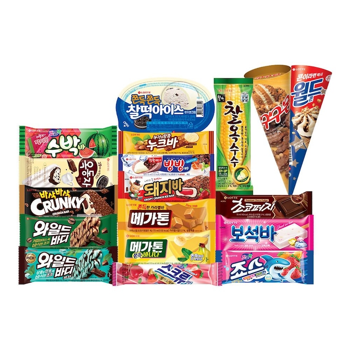 [오늘의집] 롯데웰푸드 [50개] 아이스크림 바류 10종x5개(아맛나/돼지바/메가톤/와일드바디/빙빙바 등)