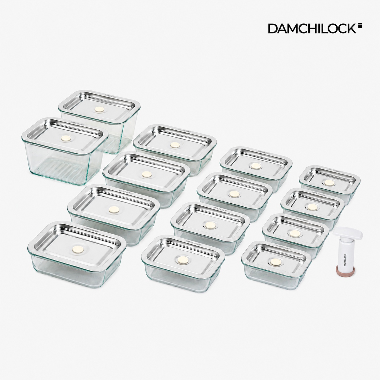 진공밀폐용기 메가 세트 (1호 4개, 2호 4개, 3호 4개, 4호 2개, 펌프 1개)