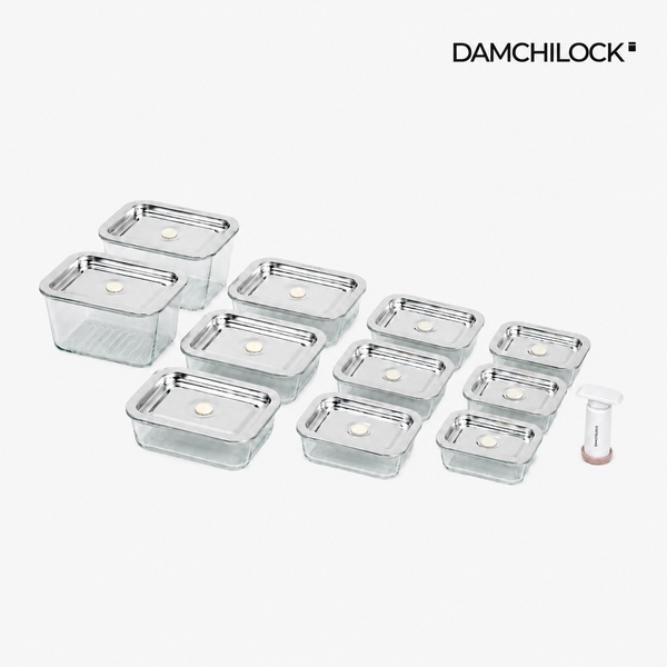 진공밀폐용기 맥스세트 (1호 3개, 2호 3개, 3호 3개, 4호 2개, 펌프 1개)