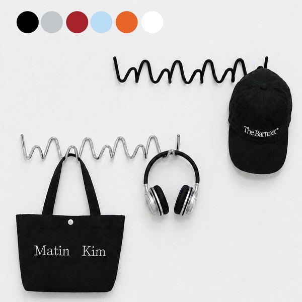 컬러웨이브 무타공 벽걸이 행거 모자 가방 옷 후크 2size