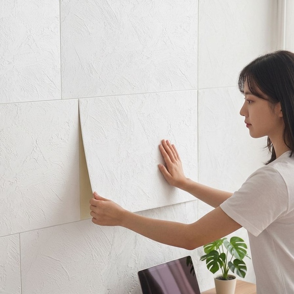 스톤 텍스처 접착식 폼블럭 10장세트 단열 쿠션 벽지 셀프 diy 인테리어 포인트시트지