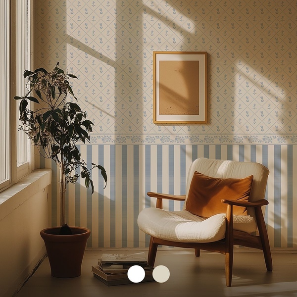 [오늘의집 단독] 셀프 스티커 떼기 쉬운 패브릭 벽지 Fleurs Pattern
