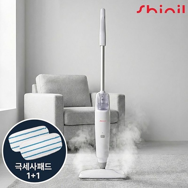고온 살균 물걸레 스팀청소기 셀프스텐딩 (극세사패드 2개 증정)