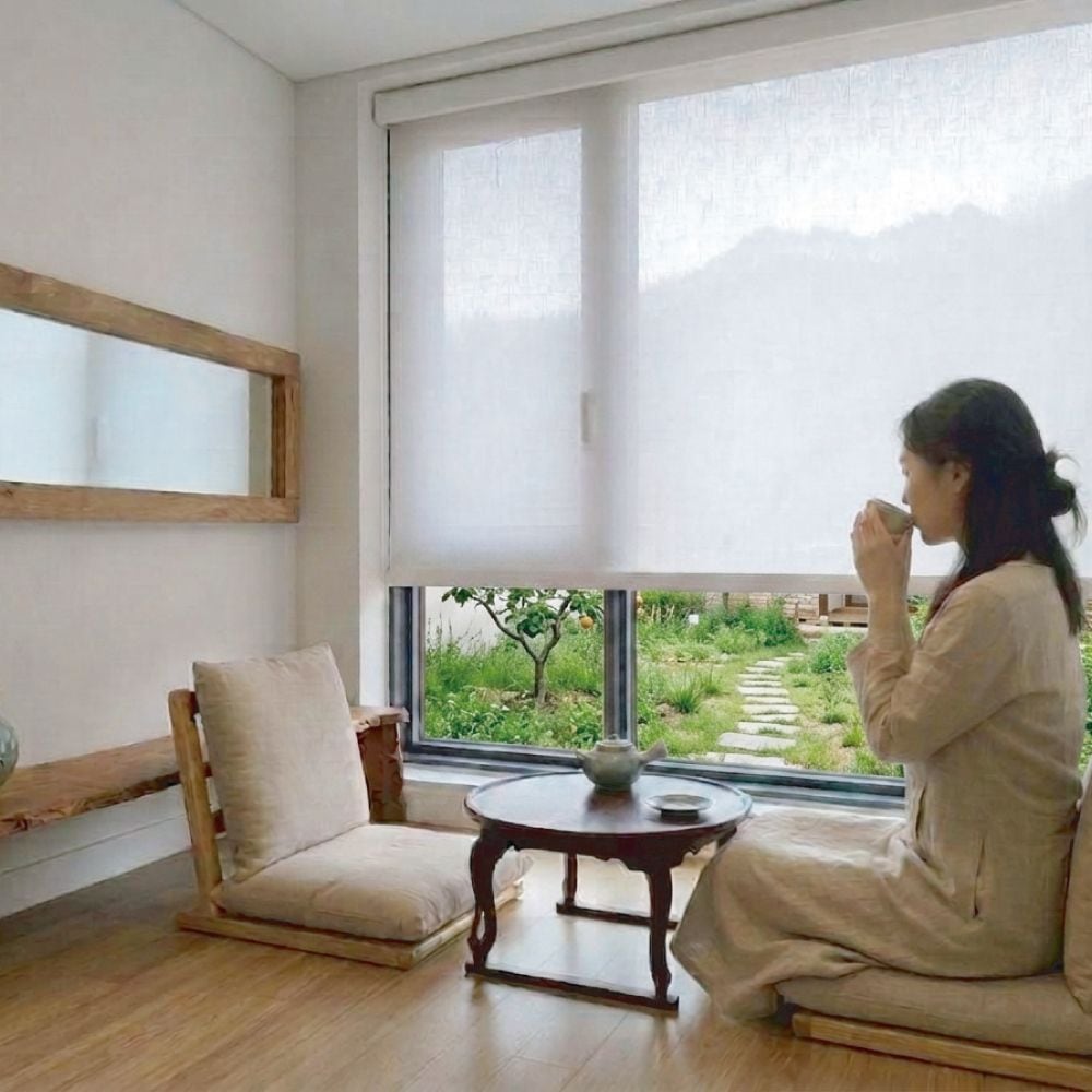 바이브하우스 린넨블라인드 맞춤제작 롤스크린 실루엣 팬션 전원주택 거실 안방 작은방