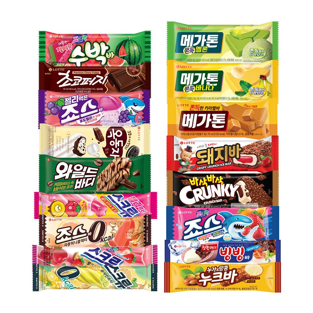 롯데 신상 죠스바 메가톤바 옥동자 외 인기 아이스크림 세트 가격 추이 롯데웰푸드 롯데 신상 죠스바 메가톤바 옥동자 외 인기 아이스크림 세트 - 최저가 19,350원