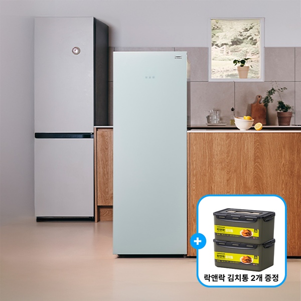 집요세 특가 57.9만! 락앤락 김치통2개 증정! 148L 가정용 미니 스탠드형 김치냉장고