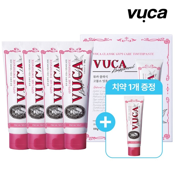 클래식고불소 잇몸케어 비건치약 프레쉬민트향 110g 4개입+잇몸케어 치약 1개 증정