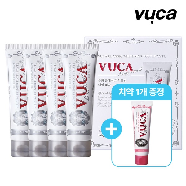 비건 클래식 화이트닝 미백치약 플로럴민트향 100g 4개+잇몸케어 치약 1개 증정