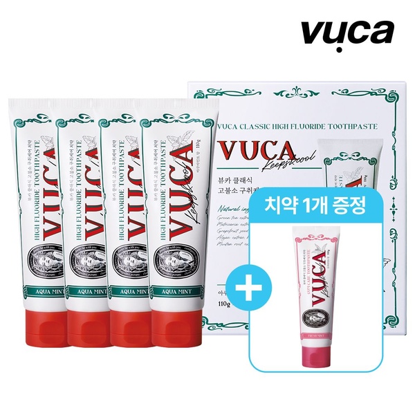 비건 클래식 고불소 구취케어치약 아쿠아민트향 110g 4개+잇몸케어 치약 1개 증정
