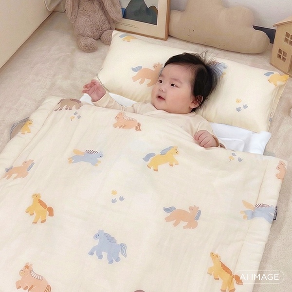 사계절 모달,인견 양면 낮잠이불 풀세트(베개솜 조절/건조기 가능)
