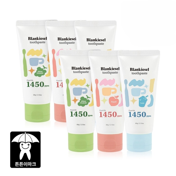 치약 1450ppm 고불소 샤인머스캣향 복숭아향 소다향 2단계 3+3 60g