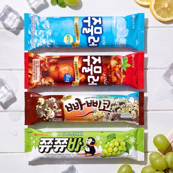 롯데웰푸드 롯데 쭈쭈바 4종 24개 골라담기 빠삐코/주물러콜라/주물러소다맛/쮸쮸바샤인머스켓