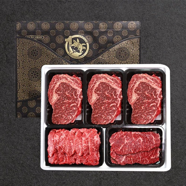 1등급 국내산 꽃등심 선물세트 1kg 5칸 외 국거리/소불고기