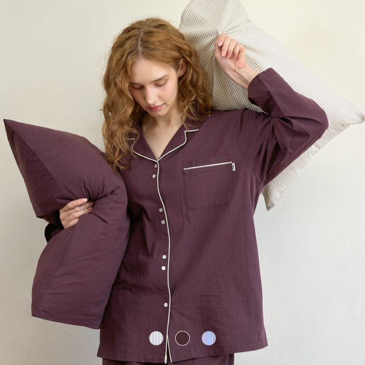 오늘의집 layer refine / 소프트워싱 40수 면 반팔/긴팔 파자마 세트, 3colors, M/L - 최저가 23,920원
