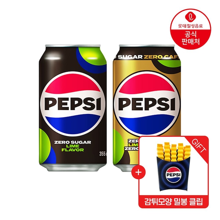 롯데칠성 펩시 제로슈거 라임향 355ml*24개+펩시 제로슈거 라임향 제로카페인 355ml*24개