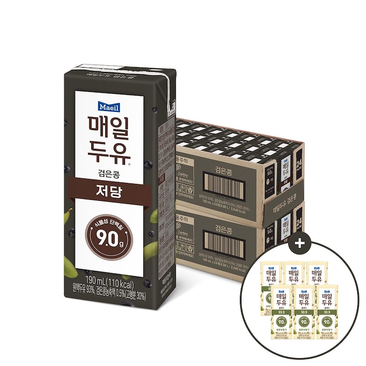 매일유업 *매일두유 검은콩 190ml 48팩+99.9 플레인 6팩 증정
