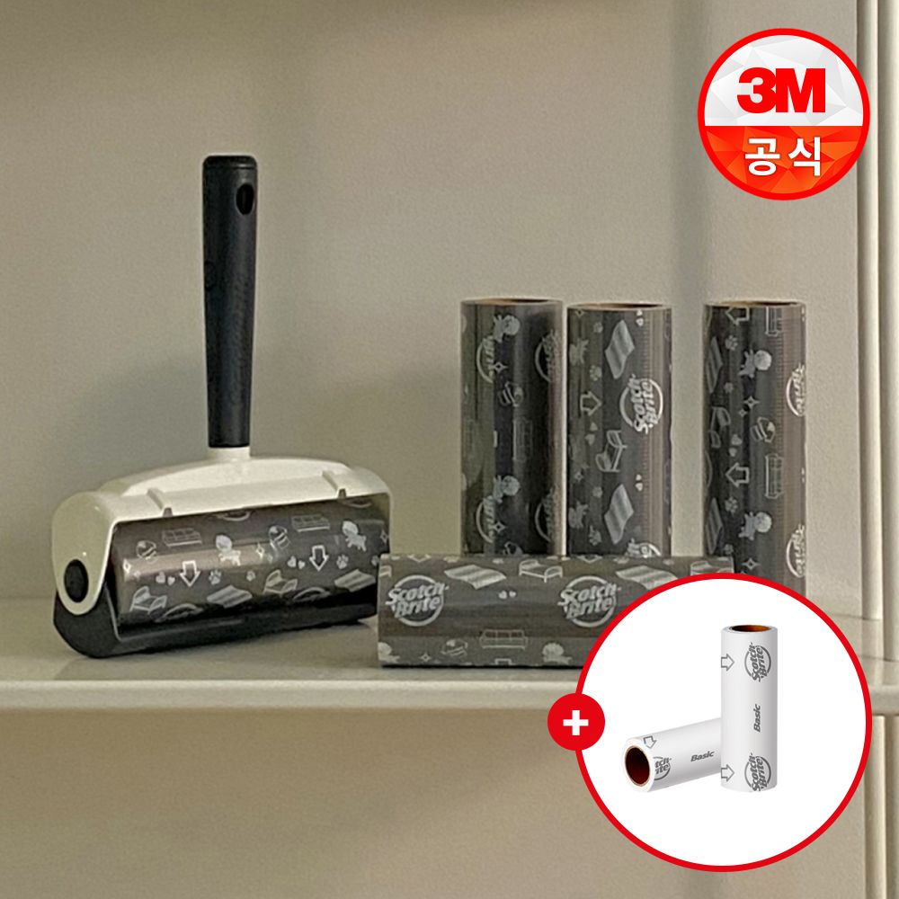 3M 대형 클린컷 돌돌이 테이프클리너 세트(핸들 1개+리필 5개)