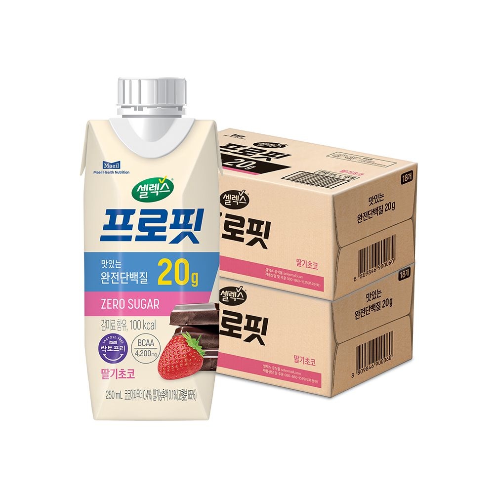 *셀렉스 프로핏 딸기초코 250ml 36팩