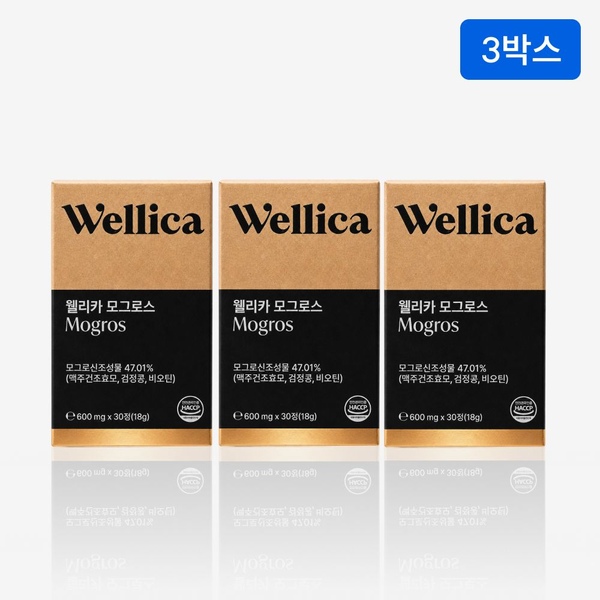웰리카 모그로스 Mogros 맥주효모 비오틴 600mg X 30정 3개