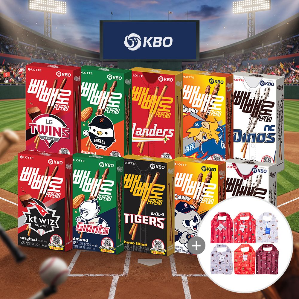 롯데웰푸드 KBO X 롯데 콜라보 빼빼로 10개구단 5종 30갑(+짐색증정)