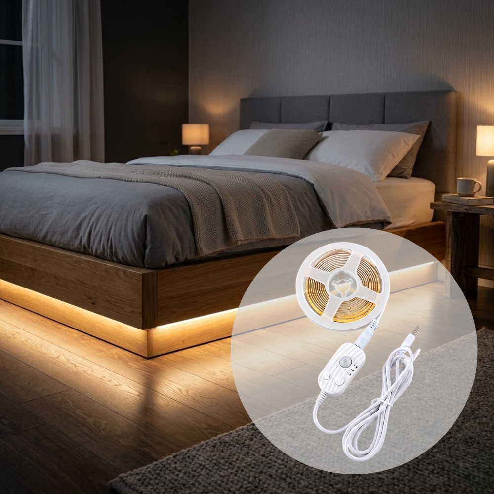 스마트 모션감지 센서 COB LED 스트립 잘라쓰는 줄조명 5m
