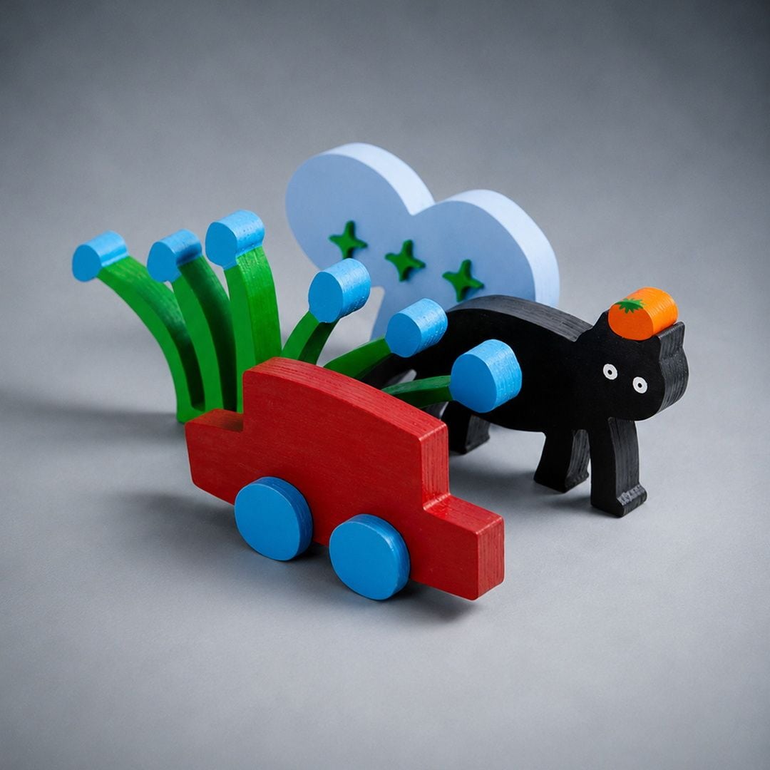 주주스튜디오 RED CAR 핸드메이드 우드 오브제