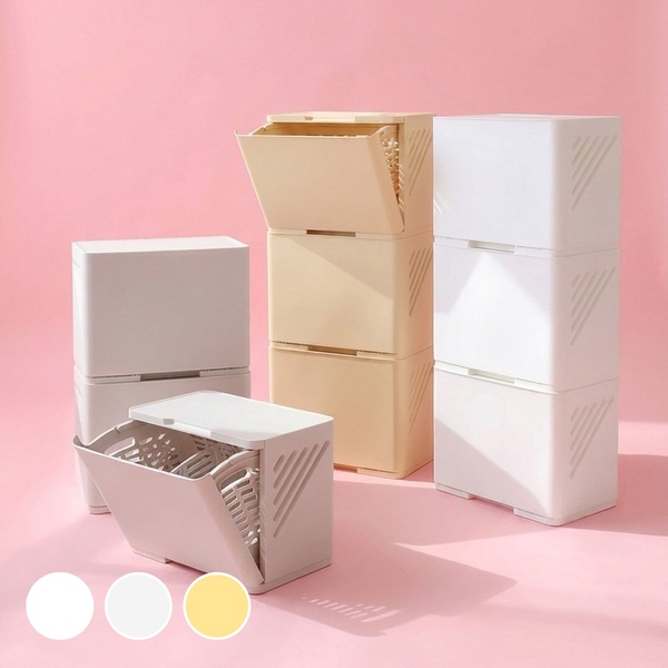 통풍이 원활한 밀로 수납함/빨래정리함 3단 3colors