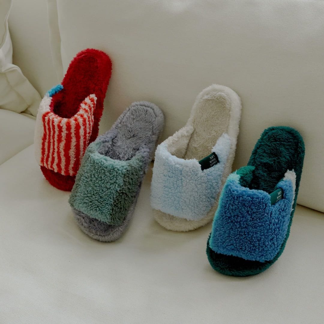 오리고 26 F/W NEW 플리스 오픈토 실내화 층간소음 룸슈즈 4color