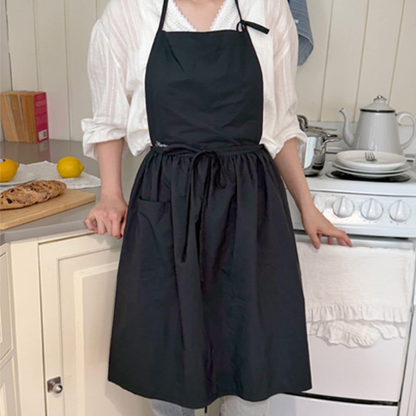 WP Halter-Neck Apron 방수 롱 원피스 집들이 네일샵 공방 앞치마 가격 비교 하톤 WP Halter-Neck Apron 방수 롱 원피스 집들이 네일샵 공방 앞치마