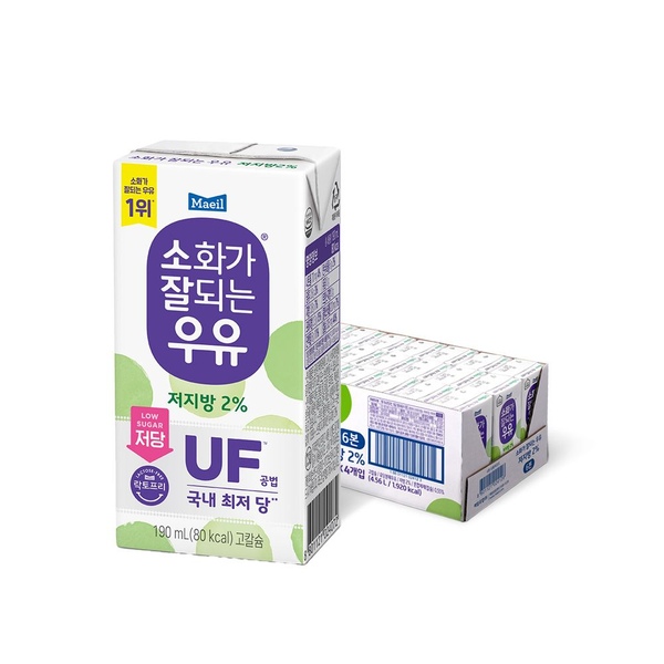 매일유업 소화가잘되는우유(락토프리) 저지방 멸균 190ml*24팩
