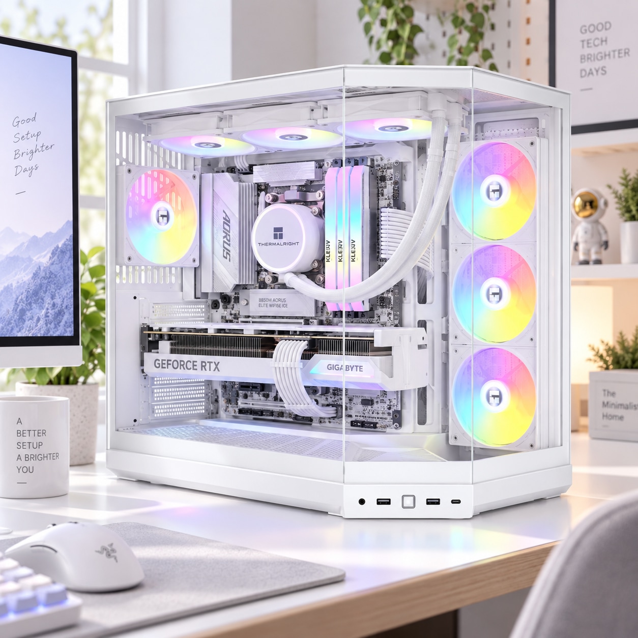 HYTE Y50 스노우 화이트 감성 반본체PC (7800X3D/32G) 가격 비교 서린컴퓨터 HYTE Y50 스노우 화이트 감성 반본체PC (7800X3D/32G)