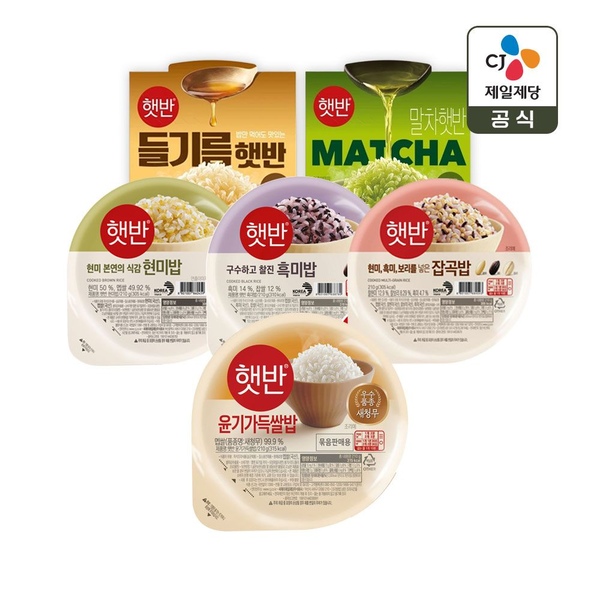 햇반 윤기가득쌀밥 210g x33개+말차햇반/들기름햇반 x2개