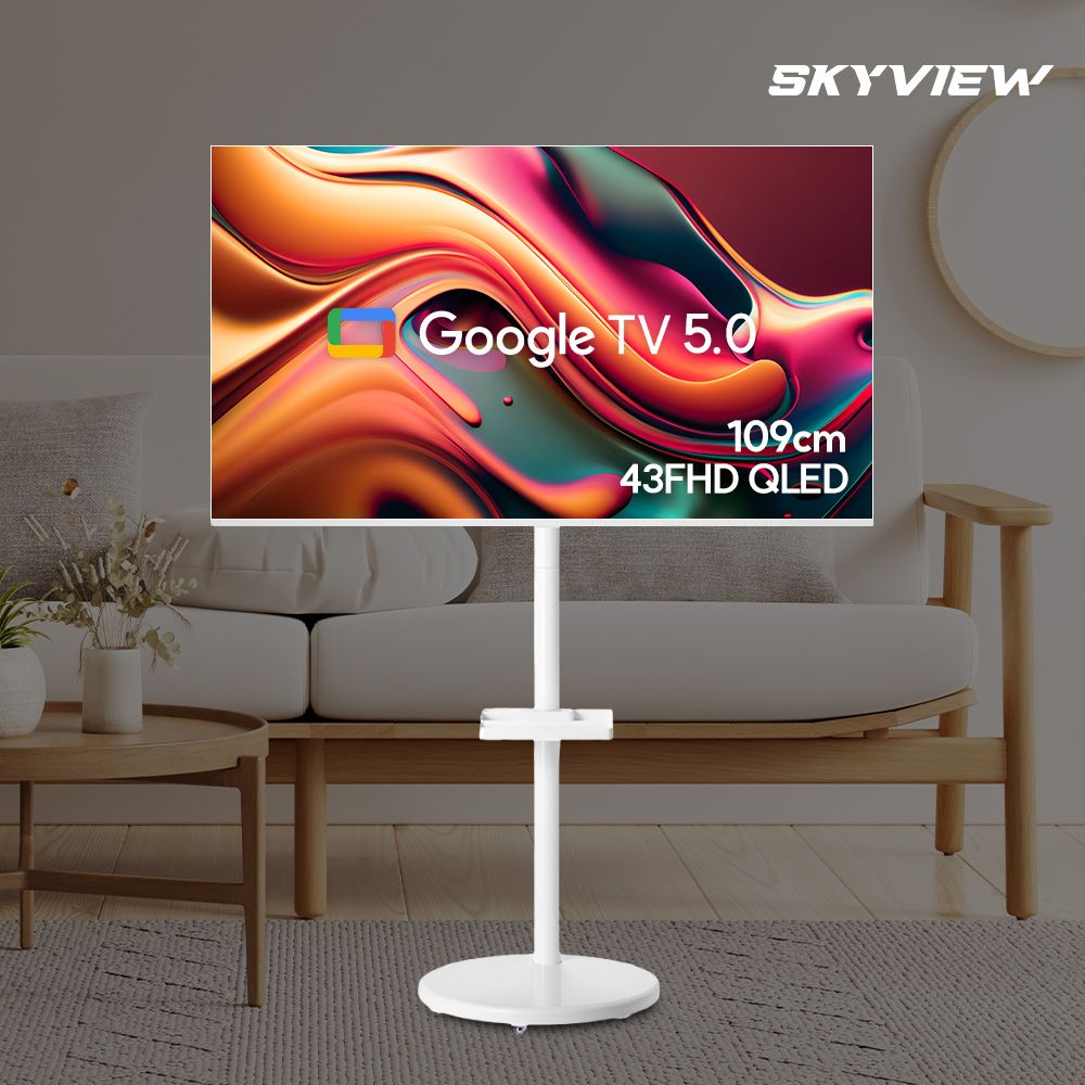 109cm(43인치) FHD QLED 화이트 삼탠바이미 구글 스마트 이동식 TV 세트 가격 추이 스카이뷰 109cm(43인치) FHD QLED 화이트 삼탠바이미 구글 스마트 이동식 TV 세트 - 최저가 279,000원