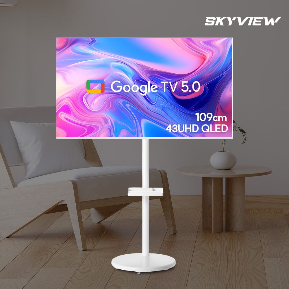 109cm(43인치) 4K UHD QLED 화이트 삼탠바이미 구글 스마트 이동식 TV 세트 가격 비교 스카이뷰 109cm(43인치) 4K UHD QLED 화이트 삼탠바이미 구글 스마트 이동식 TV 세트