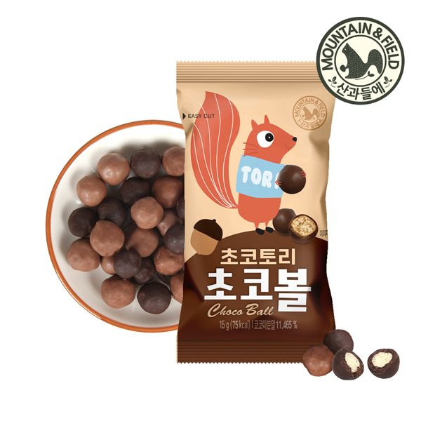 산과들에 초콜릿 과자 초코토리 초코볼 15g 30봉