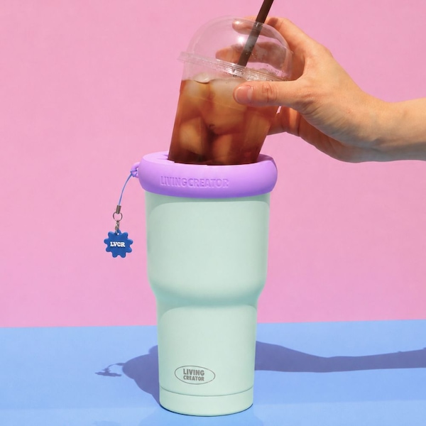 리빙크리에이터 카페 컵 그대로 투고 텀블러 지켜텀 944ml (6colors) 텀꾸 키링 캔쿨러